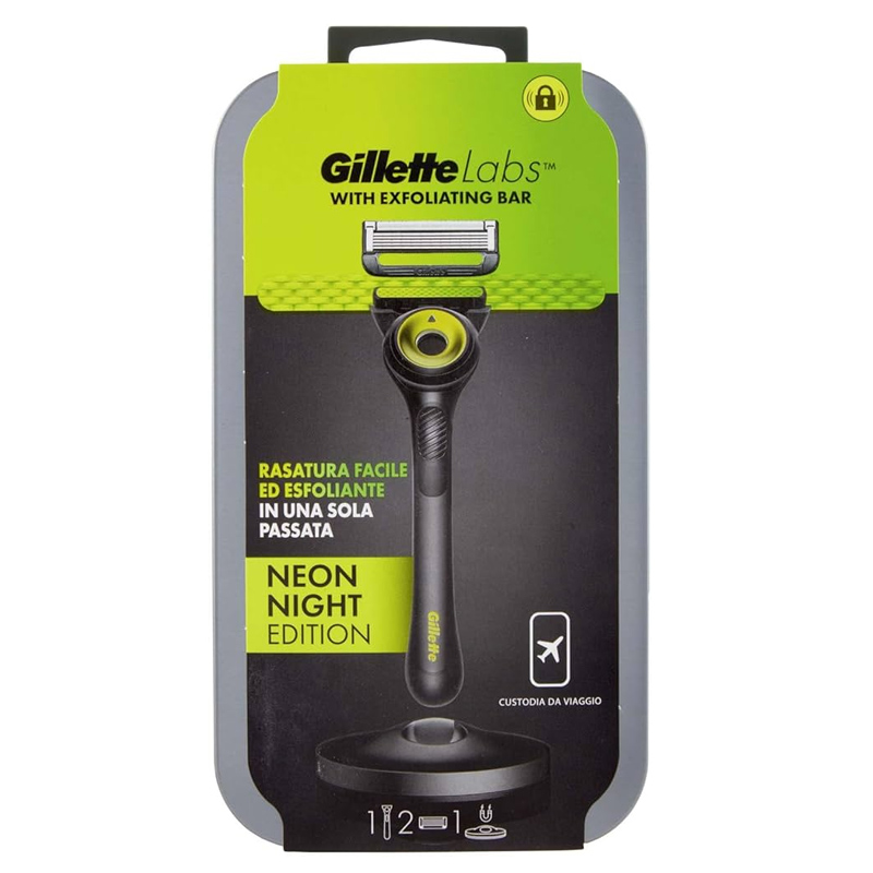 تیغ ژیلت سری LABS مدل NEON NIGHT EDITION به همراه استند و کیف مسافرتی تیغ ژیلت سری LABS مدل NEON NIGHT EDITION به همراه استند و کیف مسافرتی